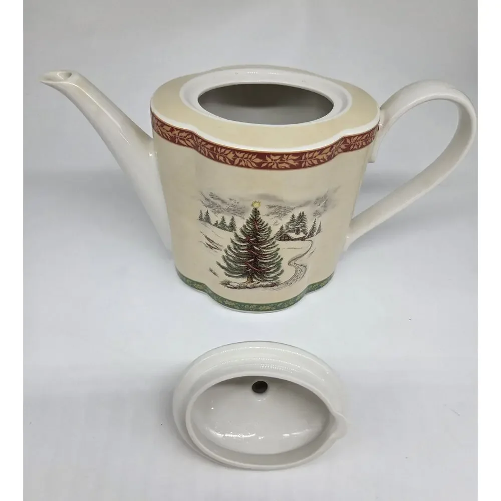 Vintage Villeroy & Boch Festive Memories Coffee Pot‎ w/Lid Christmas China Rare